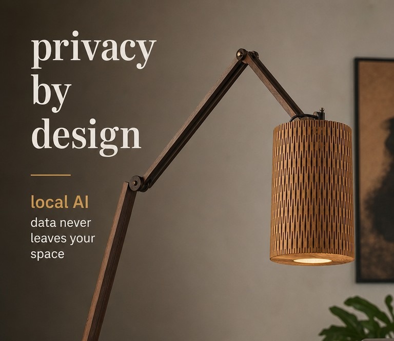 ARVIS Lamp with privacy by design and local AI messaging